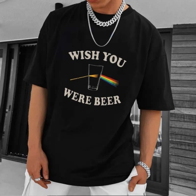 Wish You Wear Beer Printed T-shirt