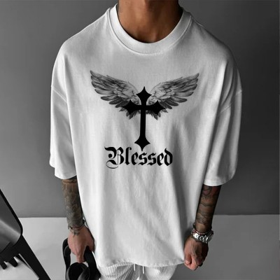 Cross Wings Printed Cotton T-Shirt