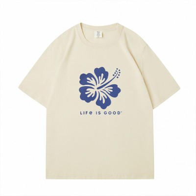Hip Hop Floral Print Cotton T-Shirt