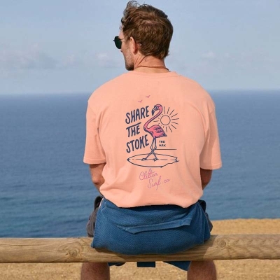 Seaside Flamingo Graphic Print T-shirt