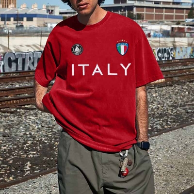 Street Style Italian Print T-shirt