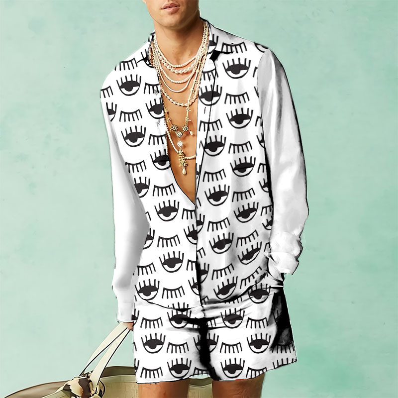 Fun Eye Print Resort Shirt Set