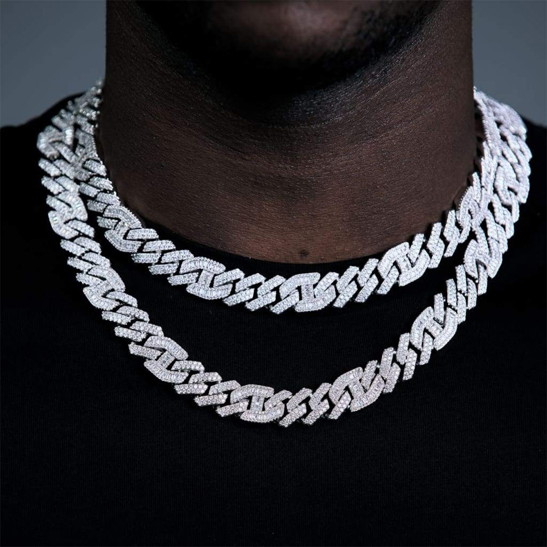 14MM ICED GUCCI CURB CHAIN IN WHITE GOLD