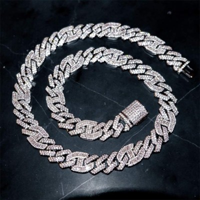 14MM ICED GUCCI CURB CHAIN IN WHITE GOLD