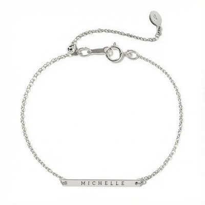 Engraved Thin Bar Bracelet