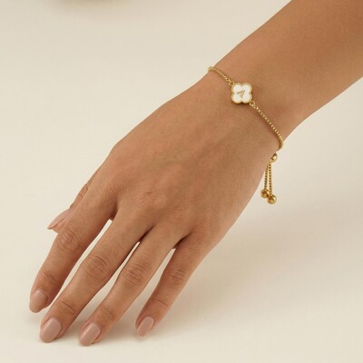 Initial Letters Four Leaf Bolo Bracelet