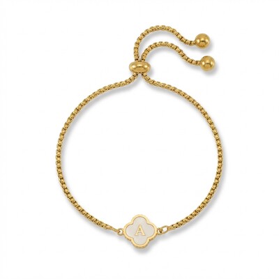 Initial Letters Four Leaf Bolo Bracelet