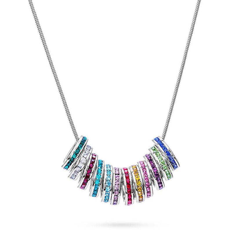 Personlized Stackable Eternity Birthstone Charm Necklace