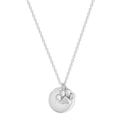 Engraved Disc & Pet Charm Necklace