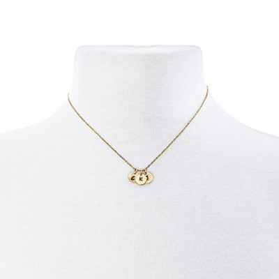 Stackable Engraved Round Initial Charm Necklace