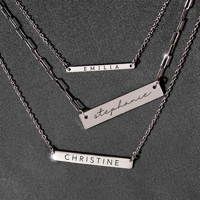 Customized Name Bar Necklace