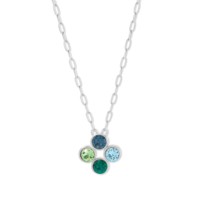 Paperclip Chain Bezel Birthstone Set Necklace