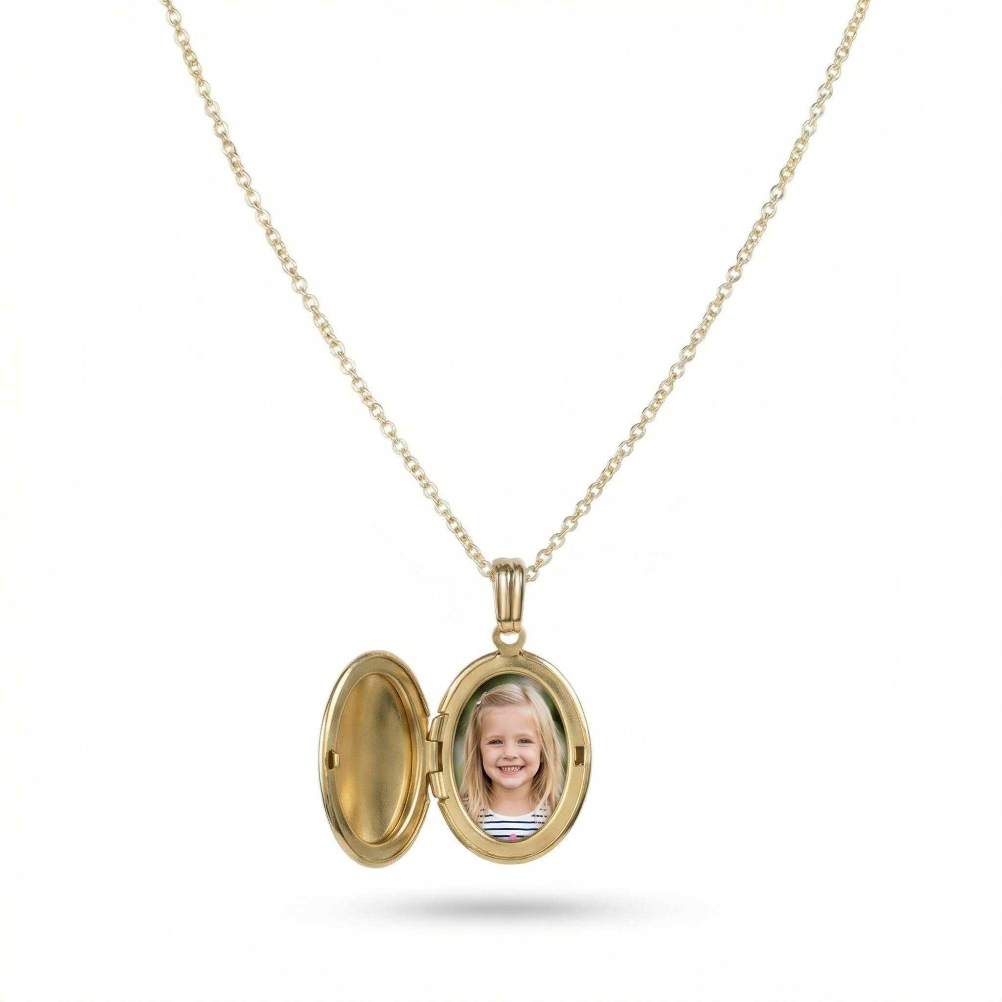 Customized Photo Oval Locket Necklace
