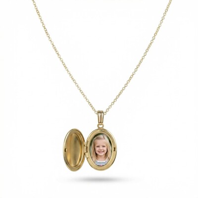 Customized Photo Oval Locket Necklace