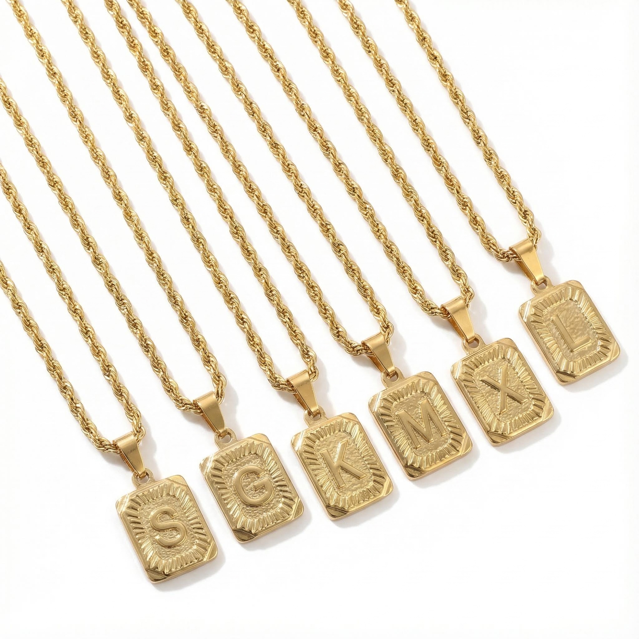 Square Initial Necklace