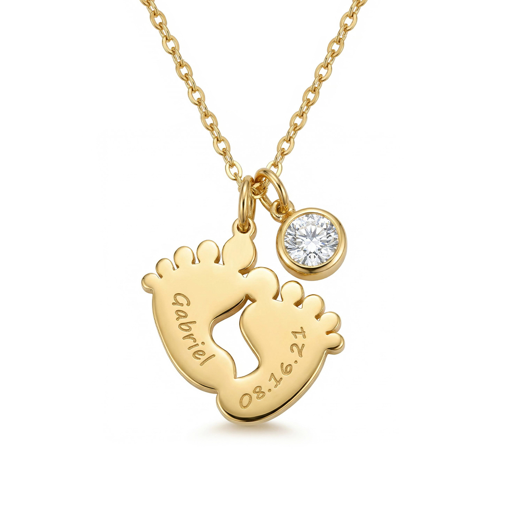 Personlized Baby Feet Name Necklace Personlized Baby Feet Name Necklace
