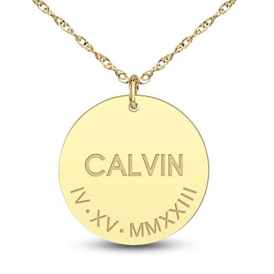 Personalized Name & Number Disc Necklace