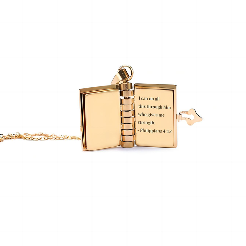 Personlized Book Locket Necklace