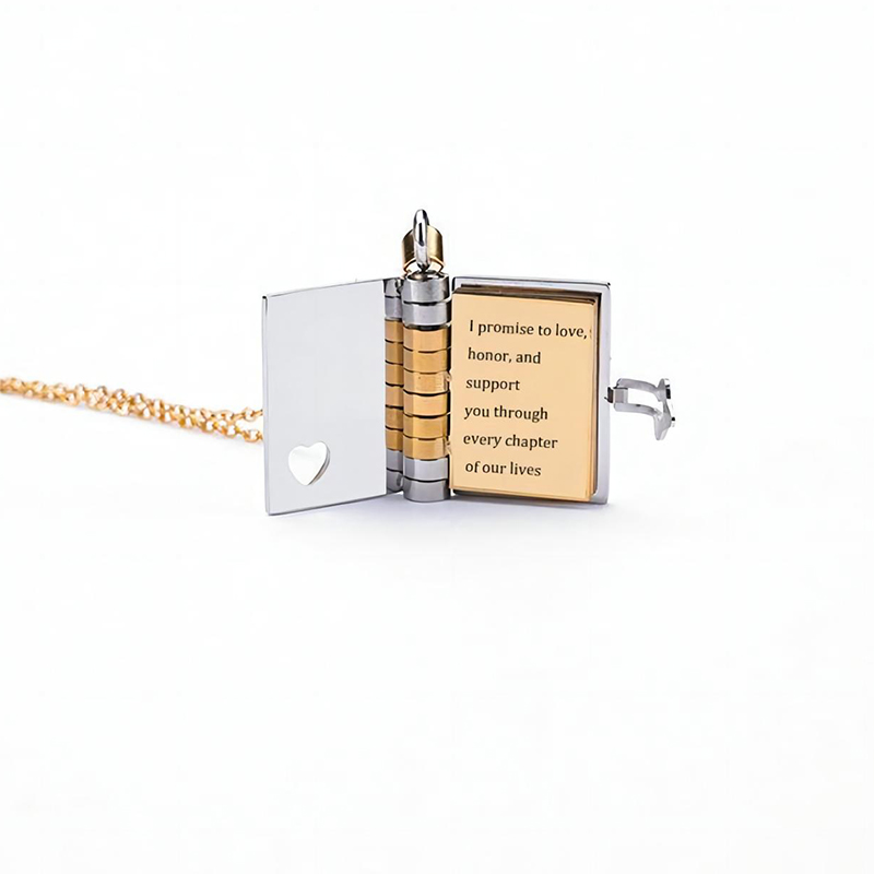 Personlized Book Locket Necklace