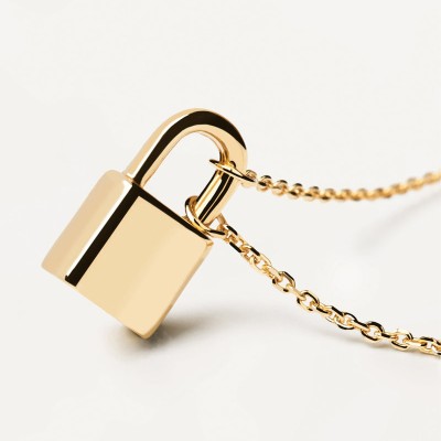 Initial Lock Pendant Necklace