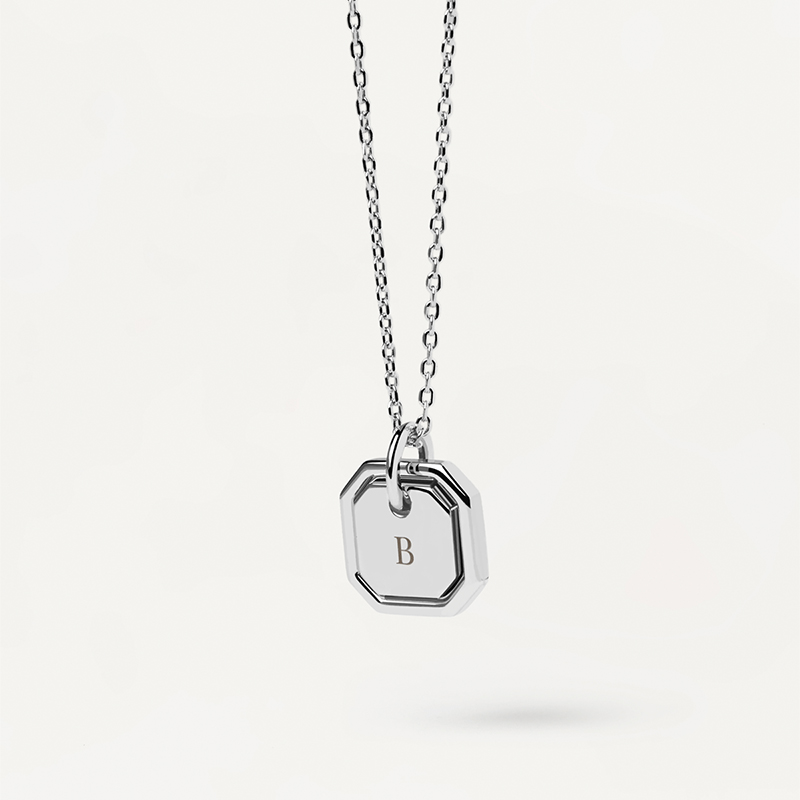 Initial Octagon Pendant Necklace