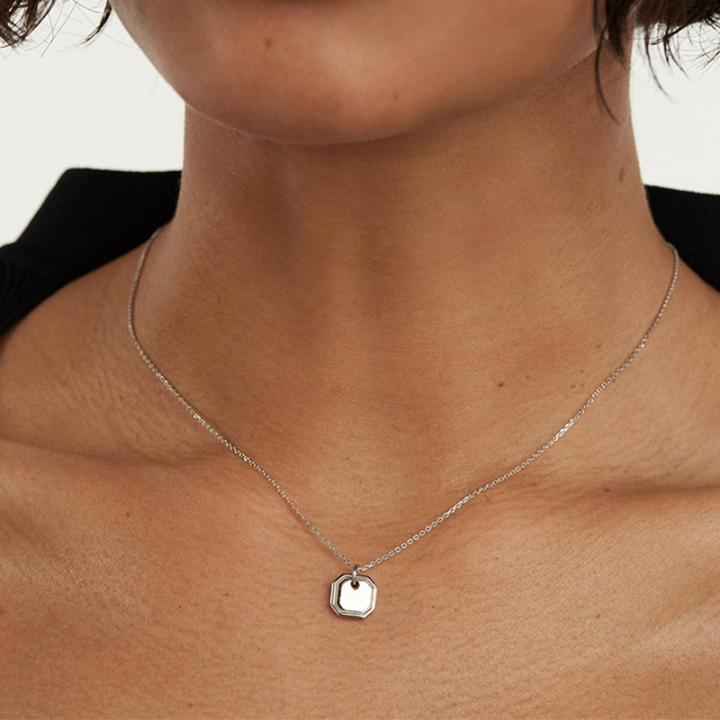 Initial Octagon Pendant Necklace