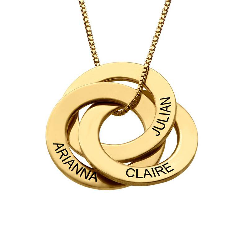 Engraved Interlock  Ring Necklace