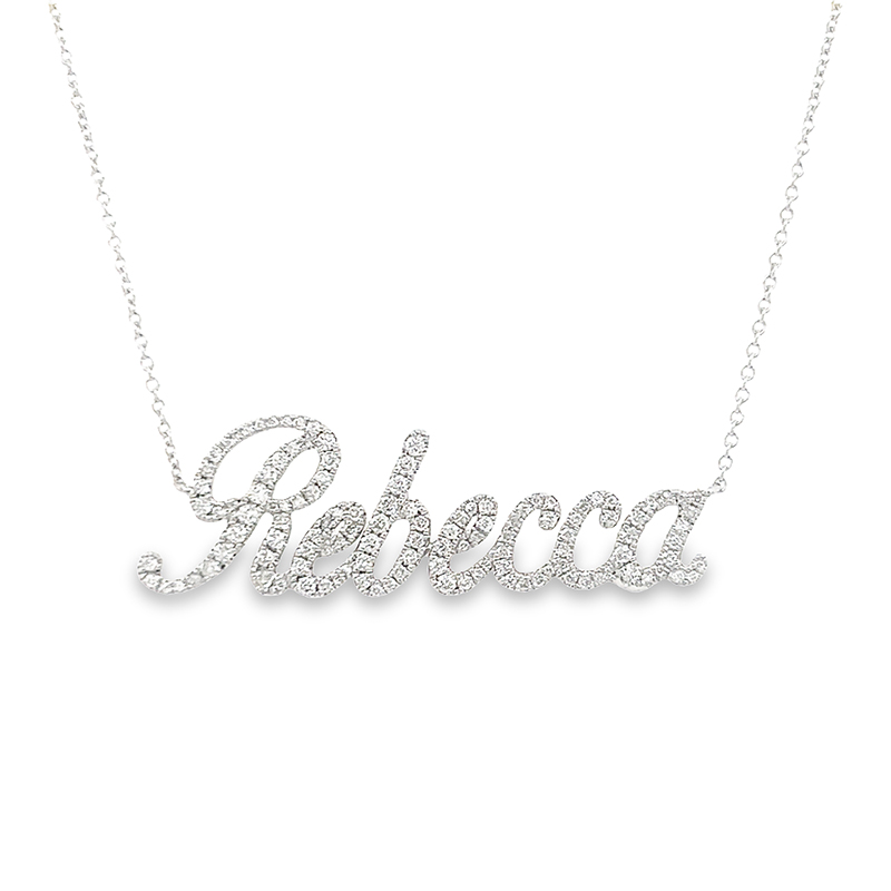 Script Nameplate Diamond Necklace