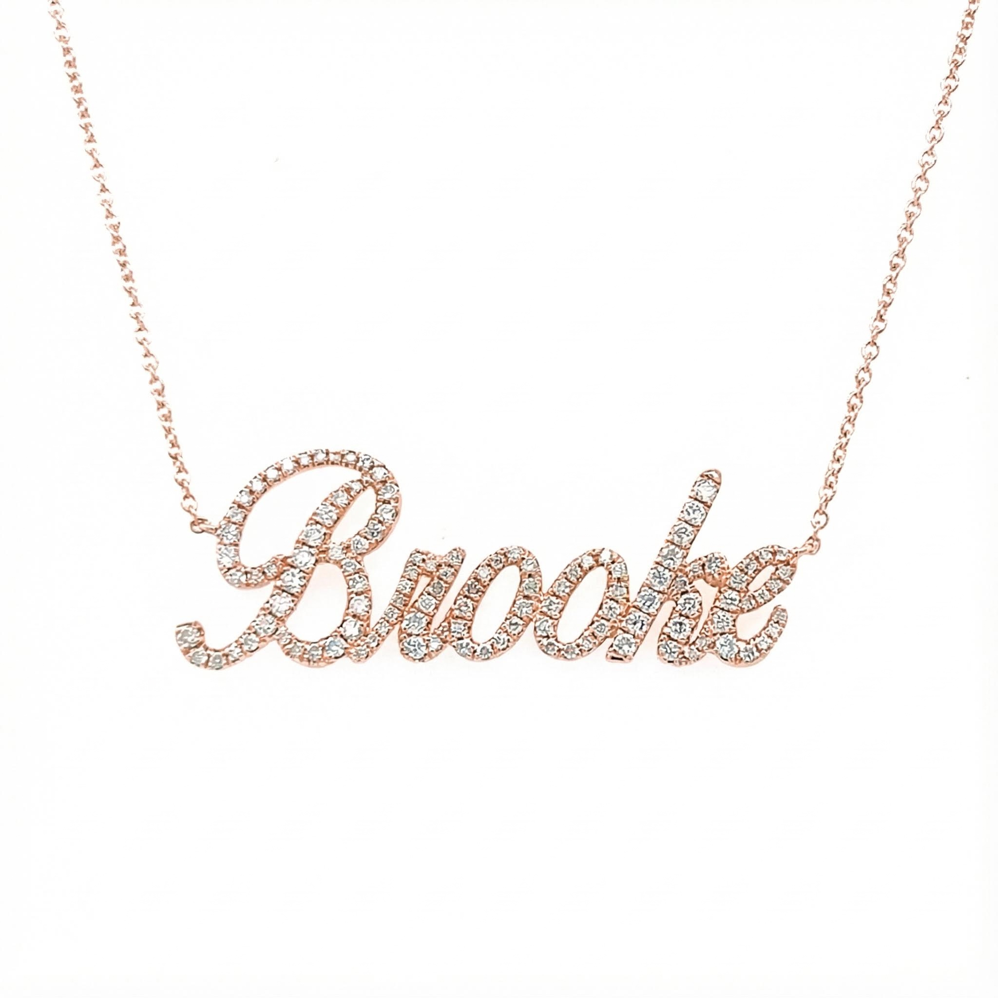 Script Nameplate Diamond Necklace Script Nameplate Diamond Necklace