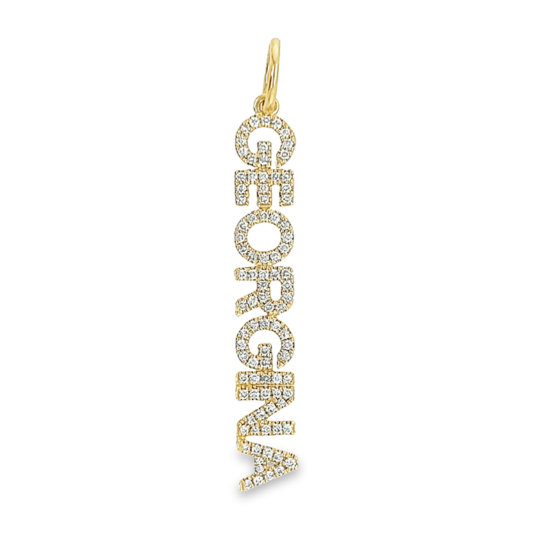 Personalized Diamond Block Nameplate Charm