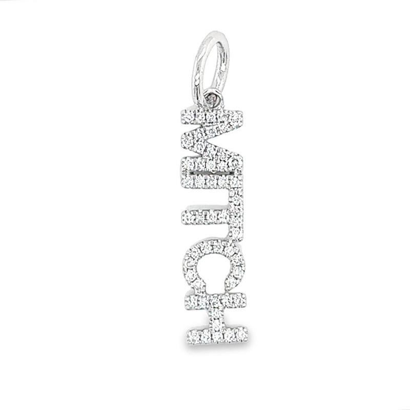 Personalized Diamond Block Nameplate Charm