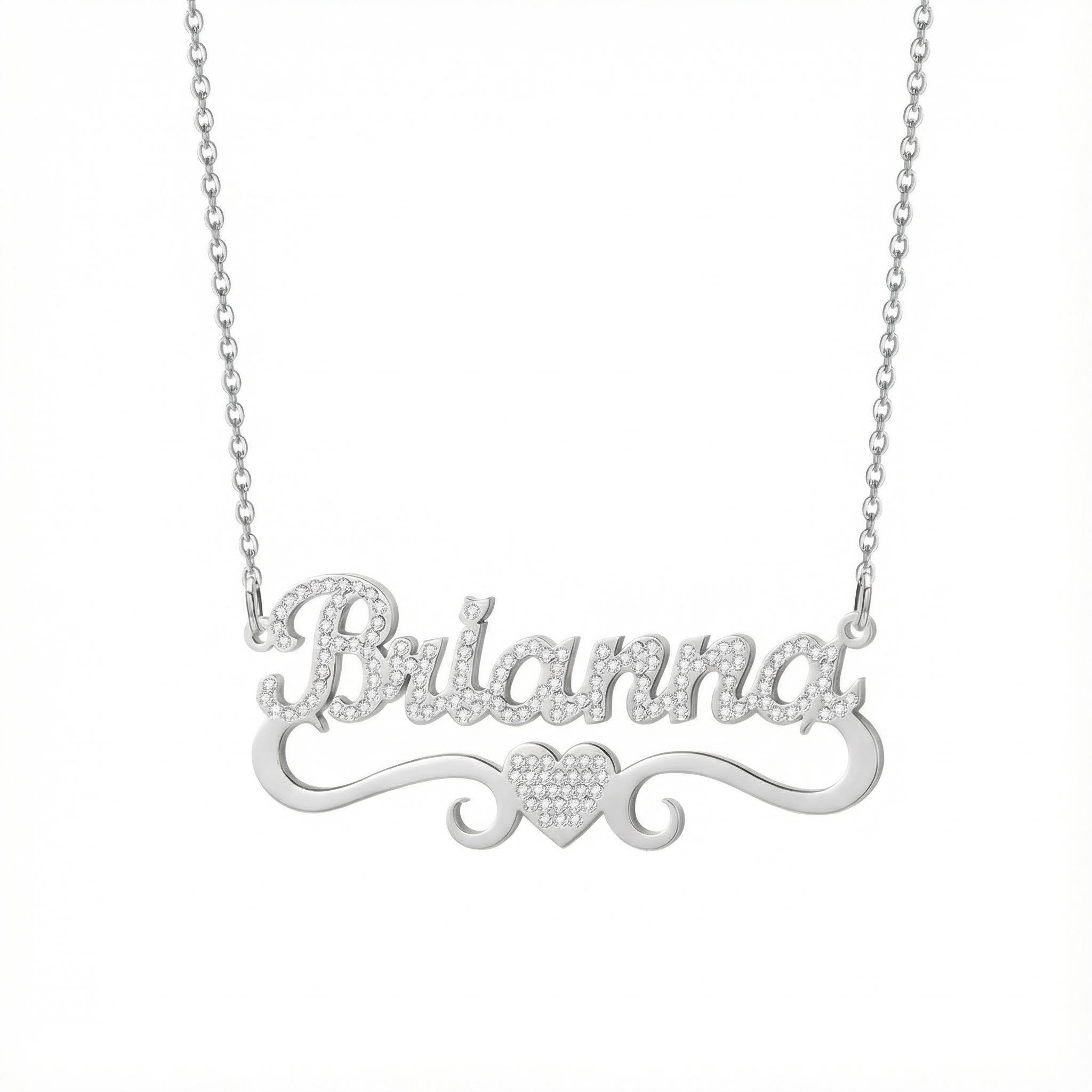Diamond Heart Name Necklace Diamond Heart Name Necklace