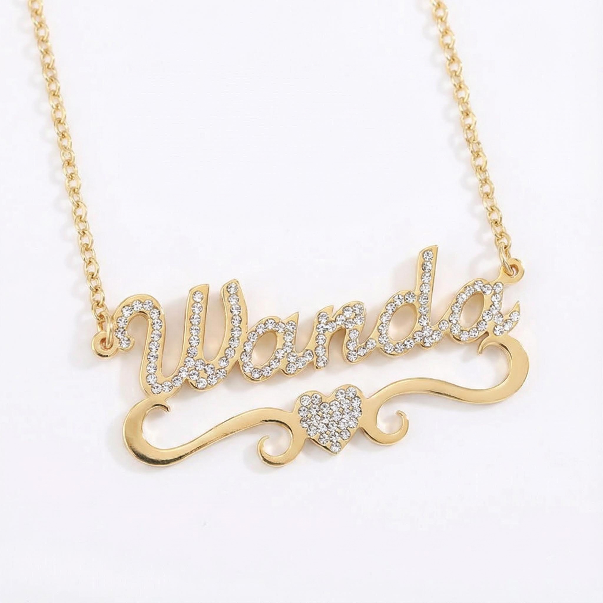 Diamond Heart Name Necklace Diamond Heart Name Necklace