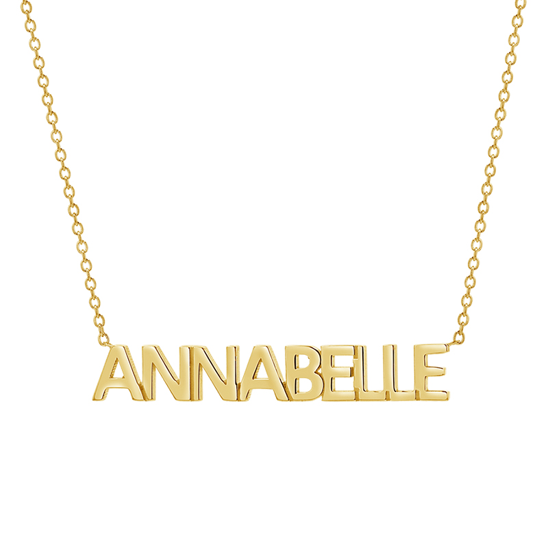 Block Letter Name Necklace