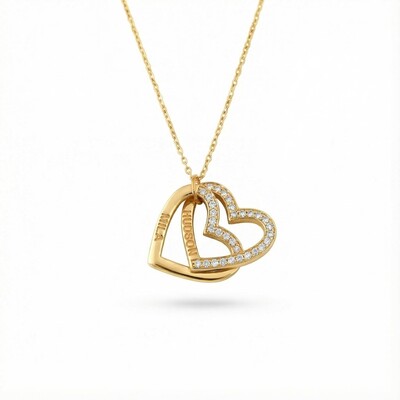 Engraved Interlocking Heart Name Necklace