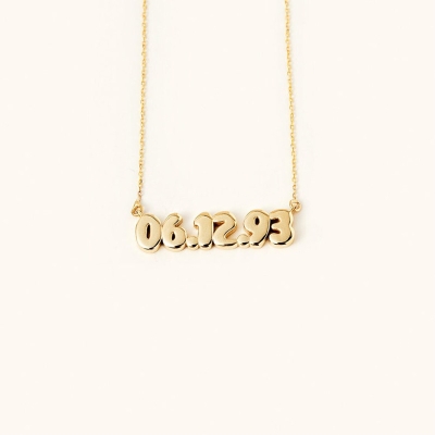 Personalized Bubble Date Necklace