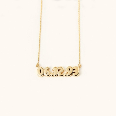 Personalized Bubble Date Necklace