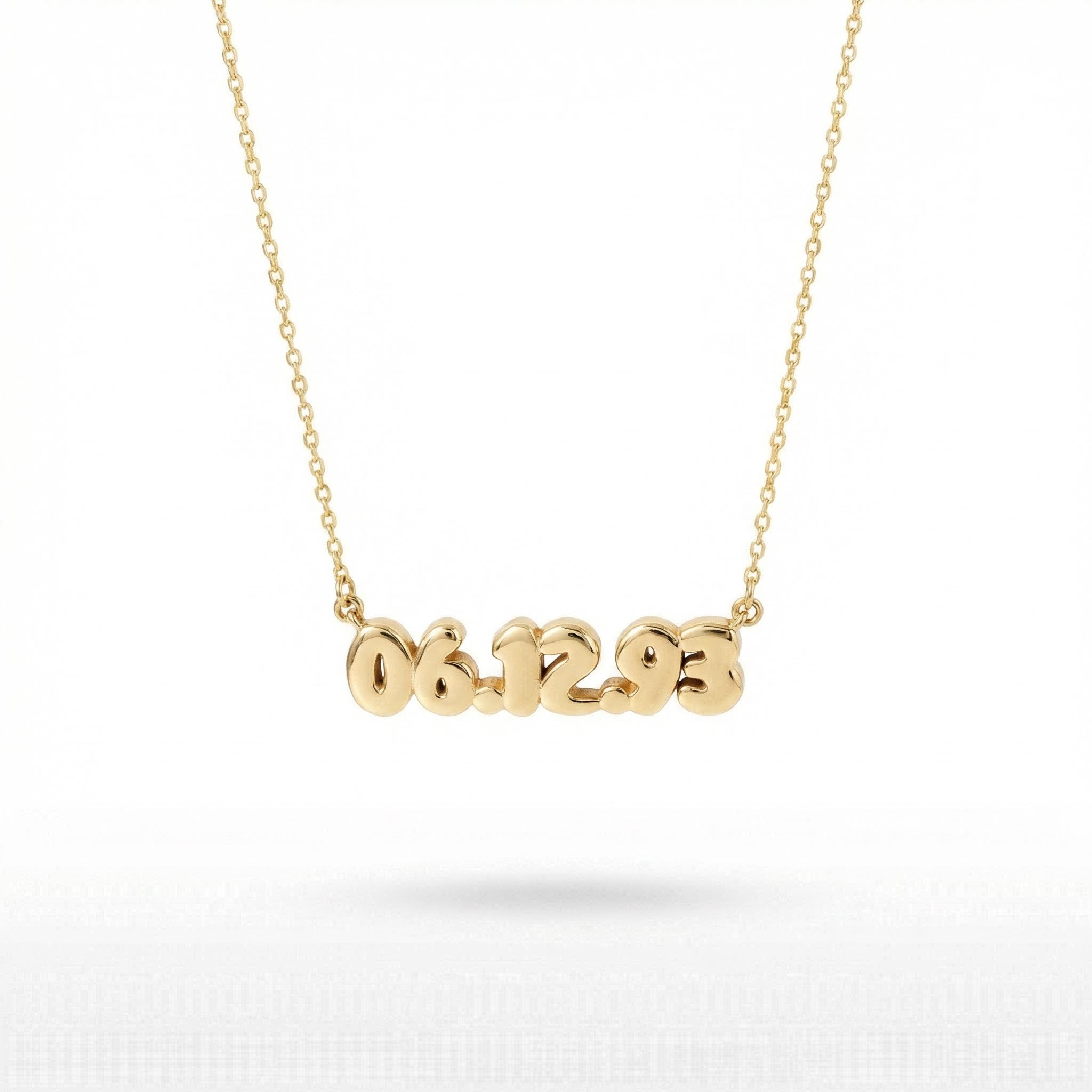 Personalized Bubble Date Necklace