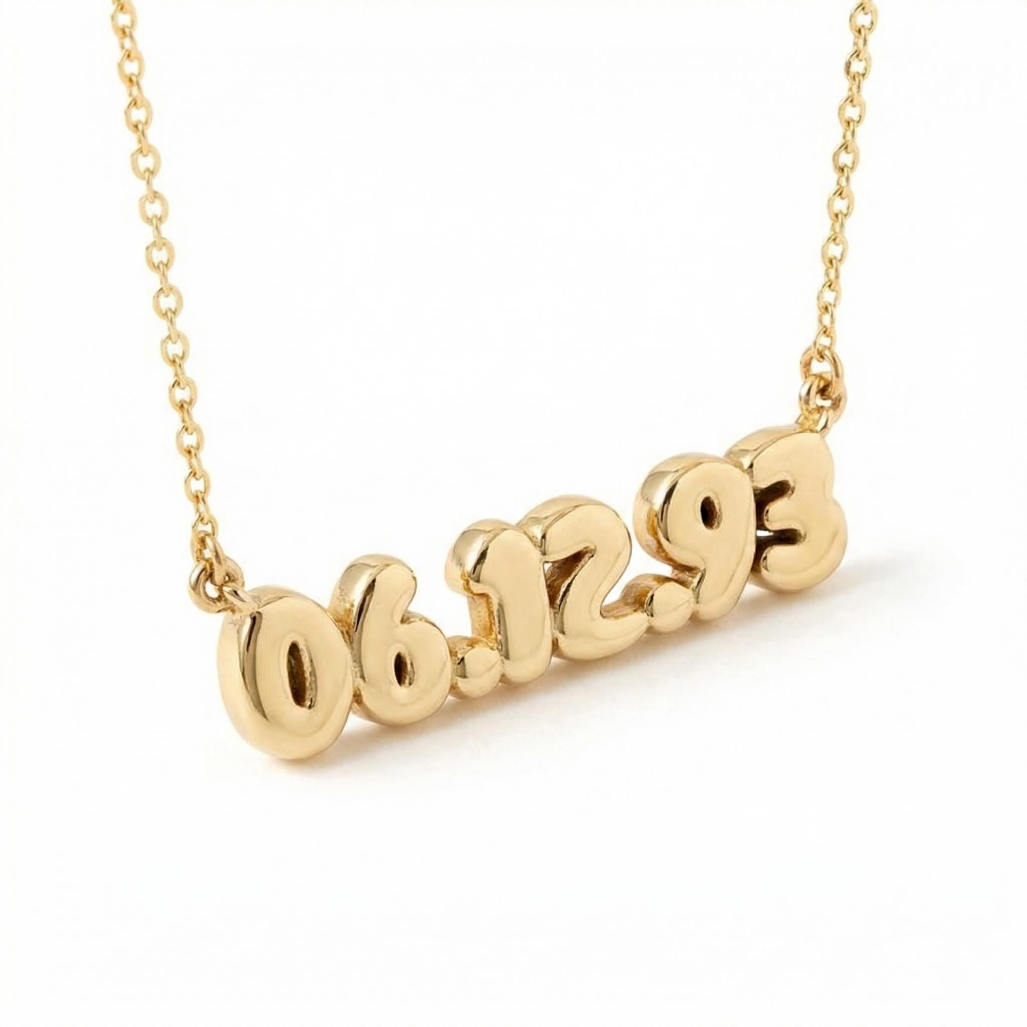 Personalized Bubble Date Necklace