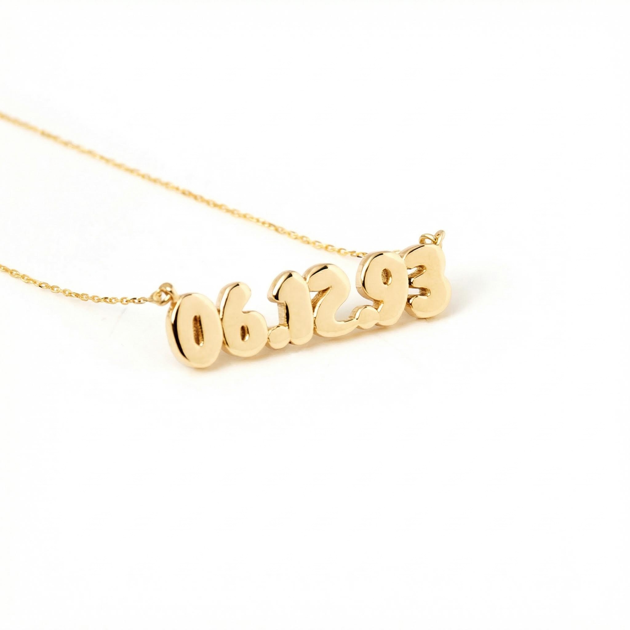 Personalized Bubble Date Necklace