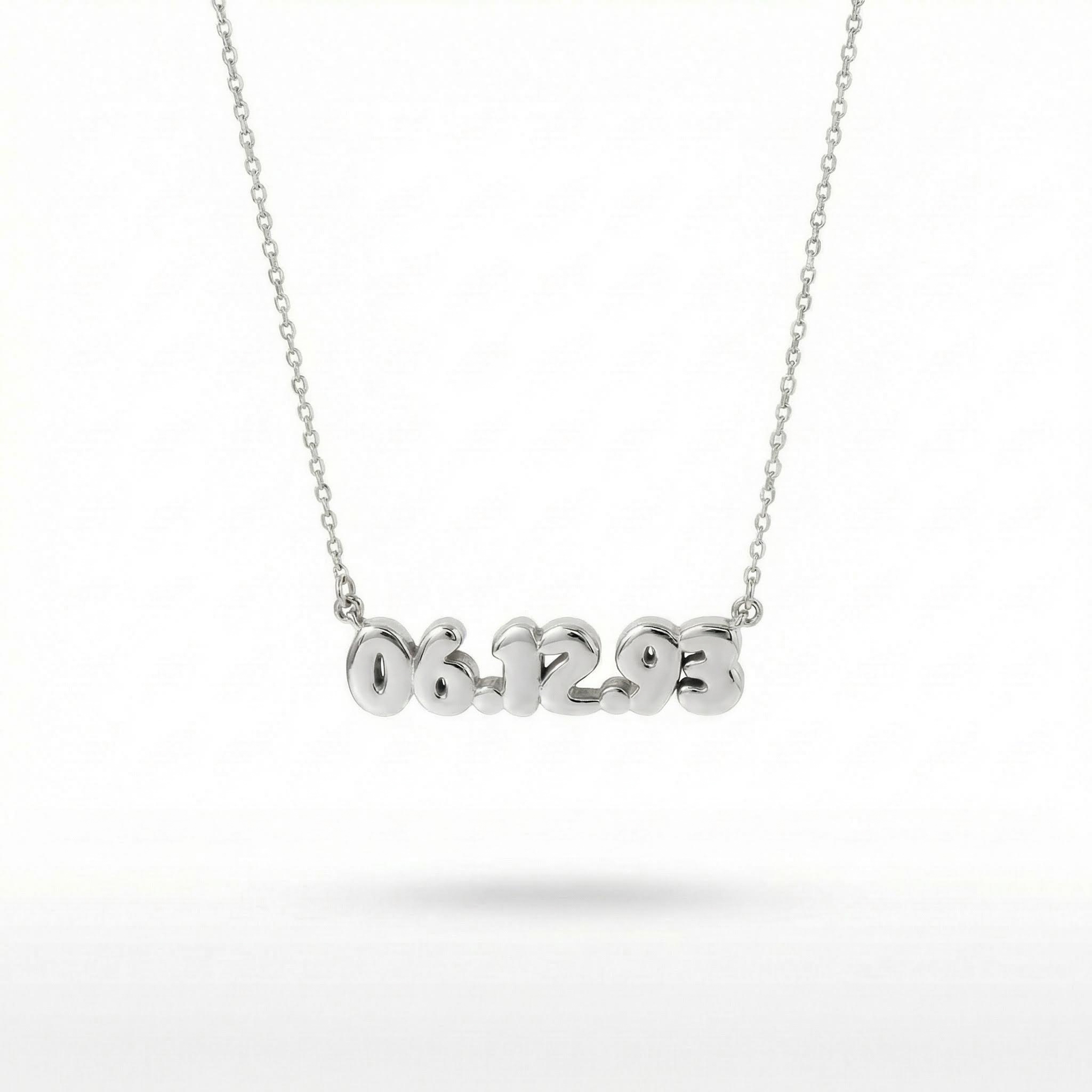 Personalized Bubble Date Necklace