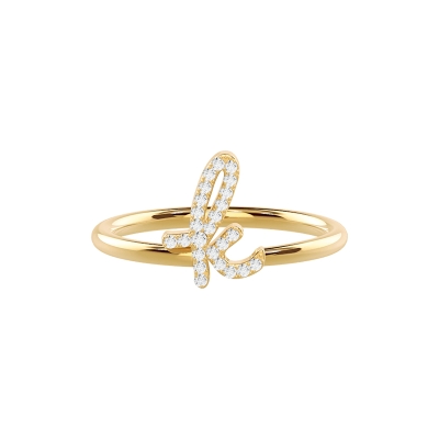 Stackable Pave Letter Ring