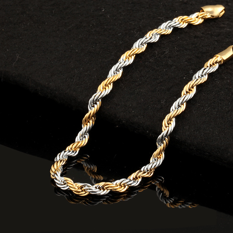 3.5mm Gold & Silver Two-Tone Rope Bracelet