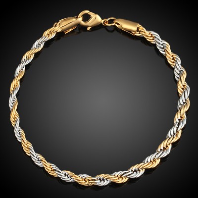 3.5mm Gold & Silver Two-Tone Rope Bracelet