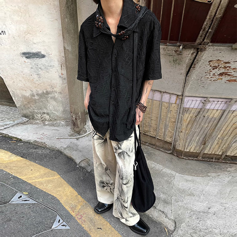 Vintage Yohji Yamamoto Style Pleated Short Sleeve Shirt