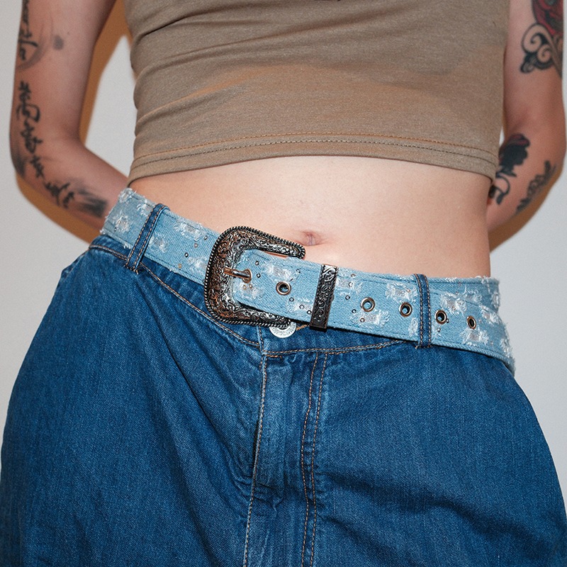 Denim Vintage Sculpted Personalized Belt