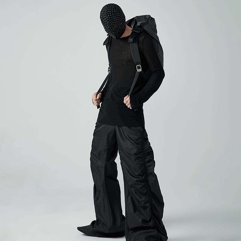 Dark Style Drawstring Casual Pants