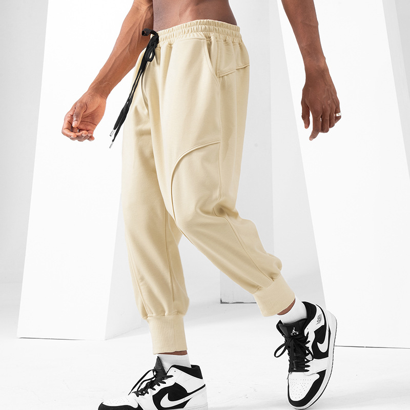 Solid Color Straight Leg Drawstring Casual Pants