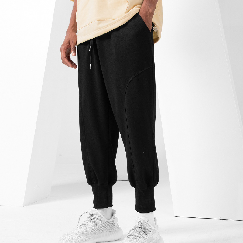 Solid Color Straight Leg Drawstring Casual Pants