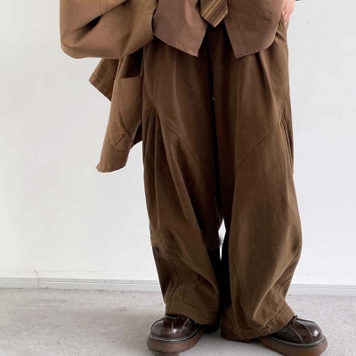 Vintage Solid Color Straight Casual Pants